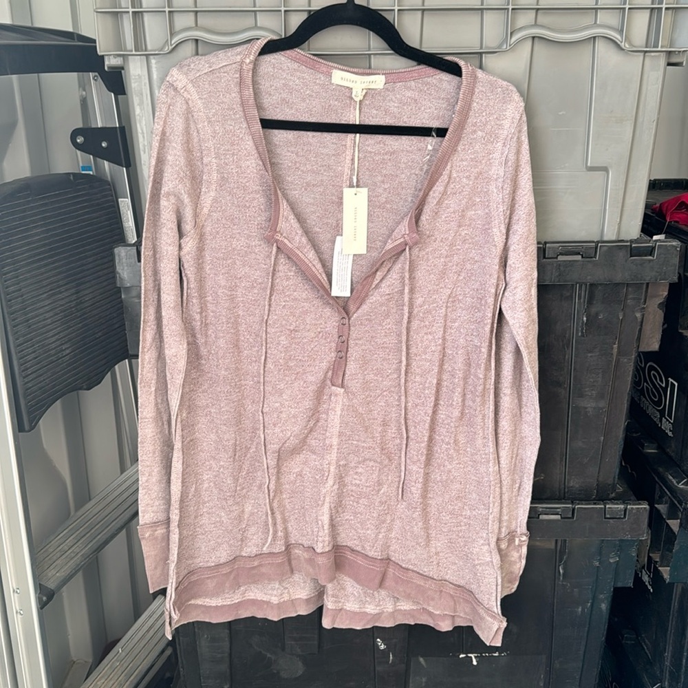 Gilded intent snap long sleeve top